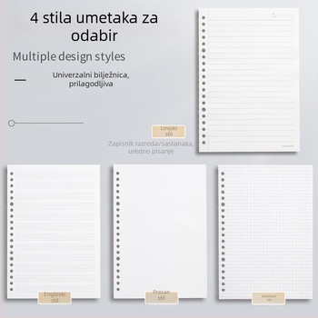 Bilježnica Wengu, nostalgični retro stil, vez s binderom, PP omot, 50 listova