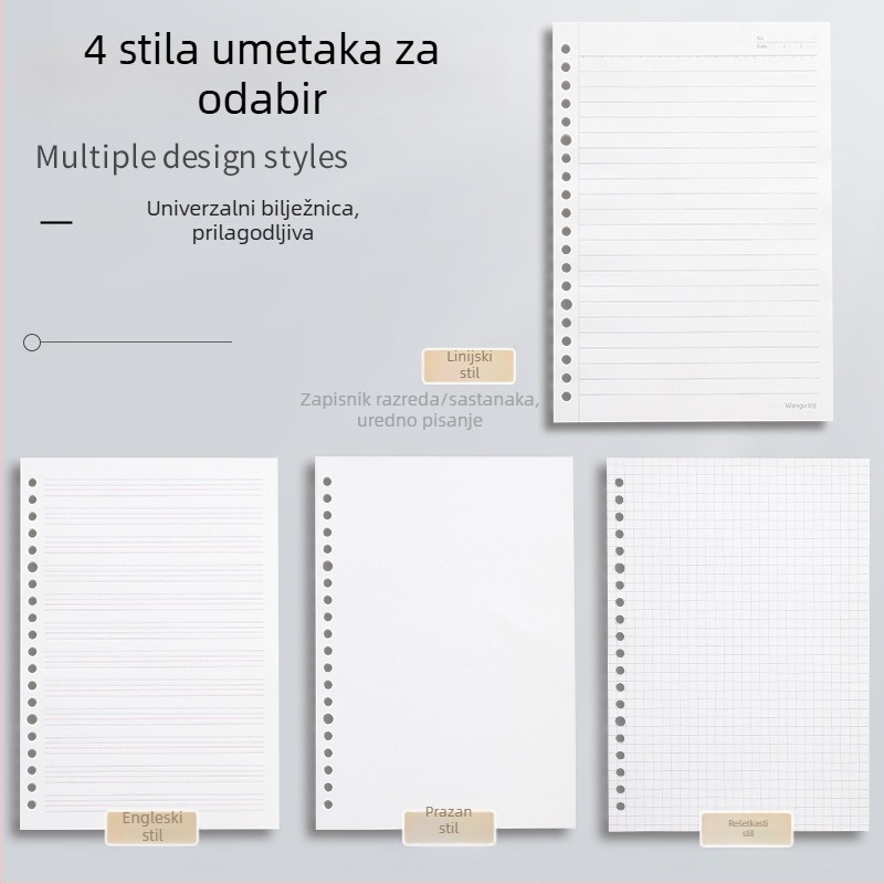 Bilježnica Wengu, nostalgični retro stil, vez s binderom, PP omot, 50 listova