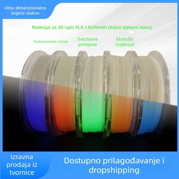 Svjetleći PLA filament za 3D ispis; 1 kg; okrugli presjek; kompatibilan s Bamboo Innovations FDM pisačem