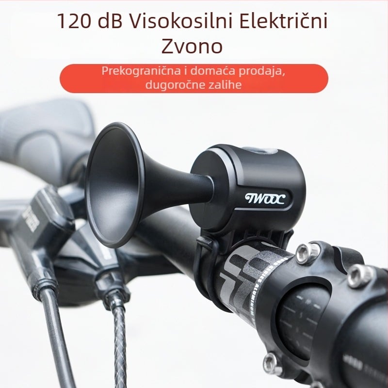 Univerzalni električni zvon za bicikl – ABS+PC, 120 dB, Model EH-2, Marka Hui Tu