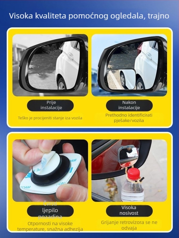McLallen 360° kružni retrovizor za auto – pomoćno ogledalo za mrtvu zonu, iznimno jasno