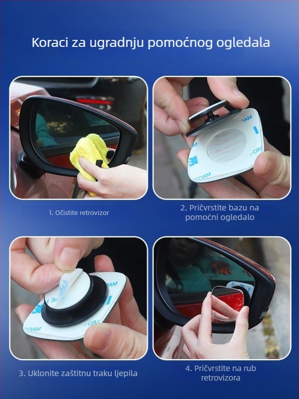 McLallen 360° kružni retrovizor za auto – pomoćno ogledalo za mrtvu zonu, iznimno jasno