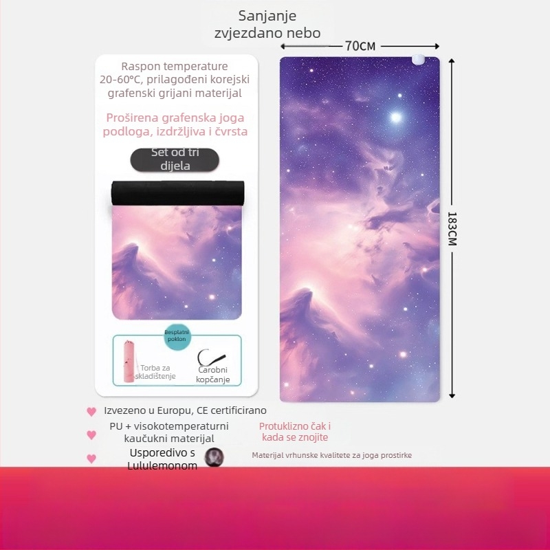 Joga podloga Graphite Carbon s PU površinom, debljina 60, težina 5500