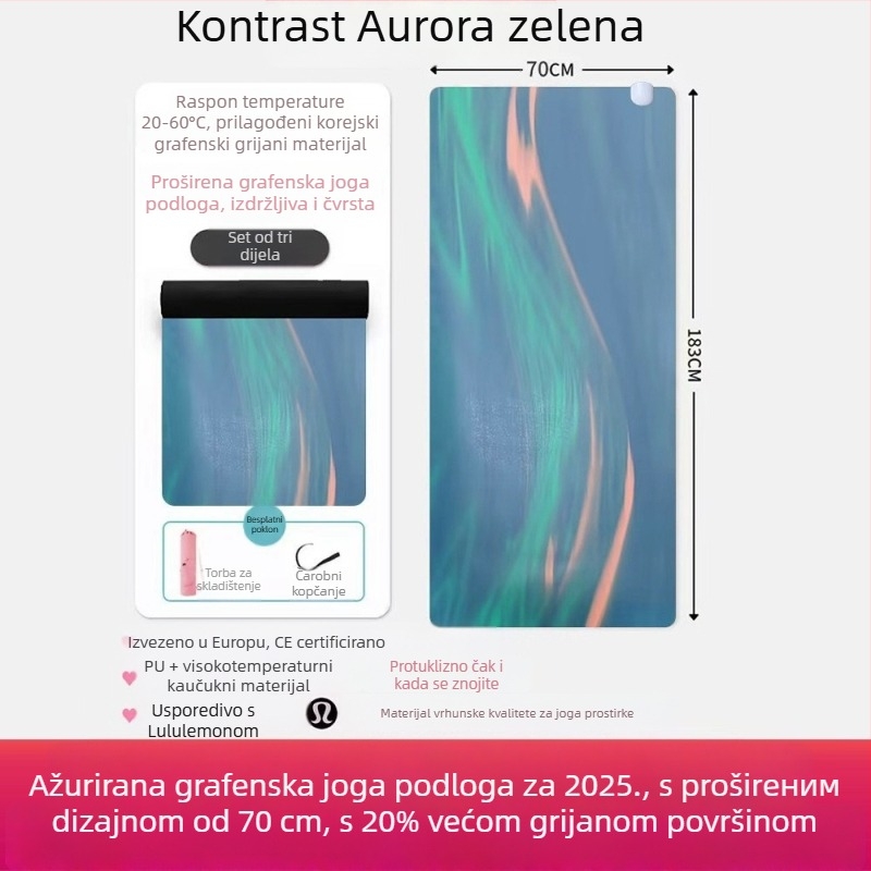 Joga podloga Graphite Carbon s PU površinom, debljina 60, težina 5500