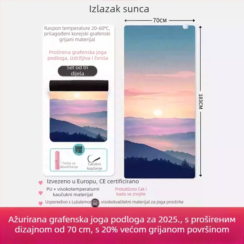 Joga podloga Graphite Carbon s PU površinom, debljina 60, težina 5500