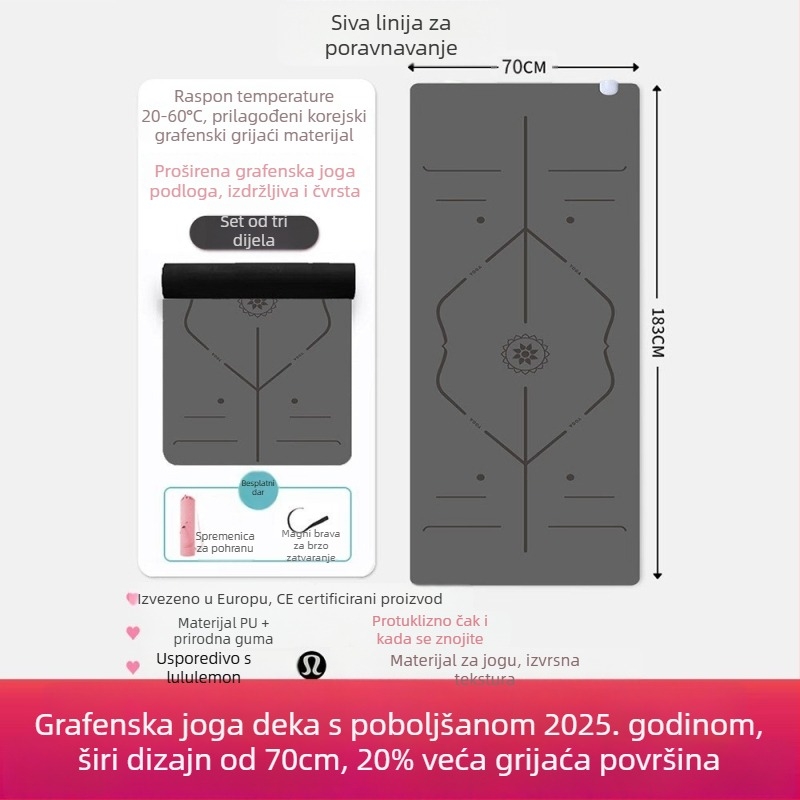 Joga podloga Graphite Carbon s PU površinom, debljina 60, težina 5500