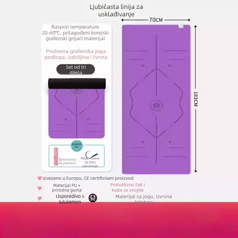 Joga podloga Graphite Carbon s PU površinom, debljina 60, težina 5500