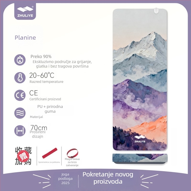 Joga podloga Graphite Carbon s PU površinom, debljina 60, težina 5500