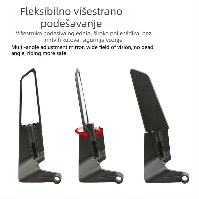 Krilni stil retrovizor za KTM – aluminijska legura, kvadratni retrovizor, montaža sprijeda i straga, kompatibilno s KTM 125 Duke, 250/390/200/690, 790, 990 Super Duke R; visoka otpornost na vibracije