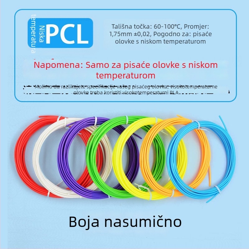 Mosi PLA/PCL filament za 3D olovku — kompatibilan s Deli penom, preciznost 0,02 mm