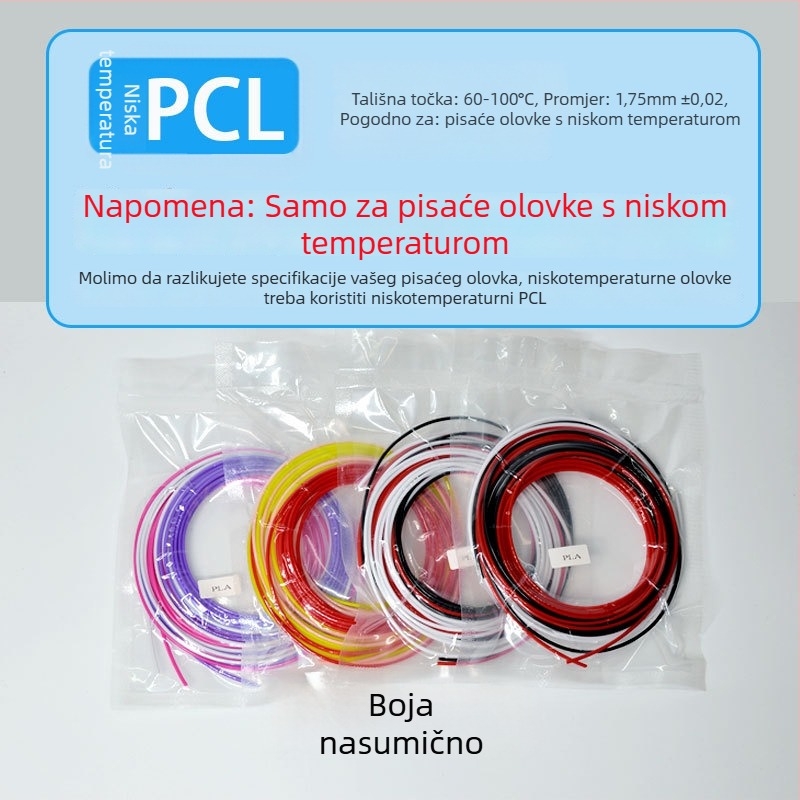 Mosi PLA/PCL filament za 3D olovku — kompatibilan s Deli penom, preciznost 0,02 mm