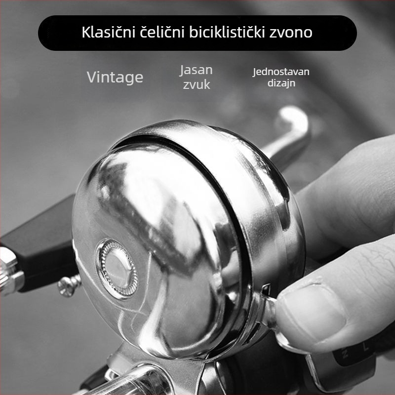 Zvučnik za bicikl – dvostruki okretni mehanizam, aluminijska legura, retro stil, univerzalno za odrasle i učenike
