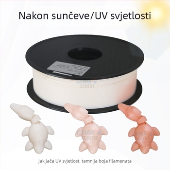 PLA+ filament za 3D ispis s UV promjenom boje, fotosenzitivni materijal, 1 kg kolut