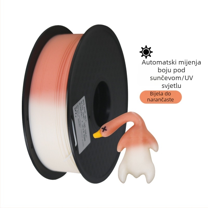 PLA+ filament za 3D ispis s UV promjenom boje, fotosenzitivni materijal, 1 kg kolut