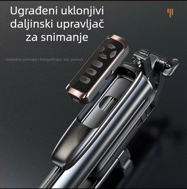 Selfie štapić tripod za mobitel s 360° rotacijom, Materijal: ABS plast + aluminijska legura, Težina: 800 g, 1 godina after-sales usluge