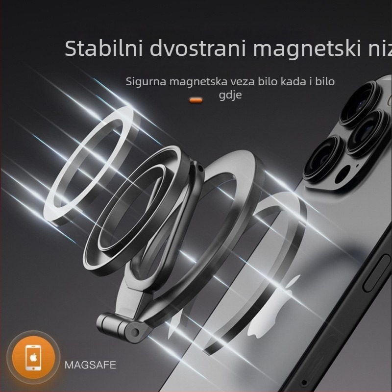 Magnetski držač za telefon na stol — MagSafe — ultra tanak, sklopivi metalni držač