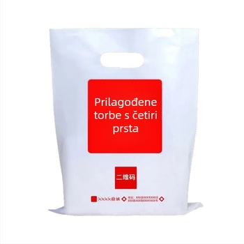 Torba četveroprstna s ploskim otvorom, plastična darovna torba s logom za kupovinu i pakiranje u trgovini odjeće