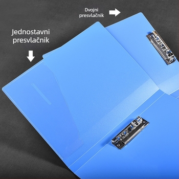 PP mapa za dokumente sa zatvaračem – modeli 1103/1104, Jednostrani/Dvostruki stezaljka, Otisak logotipa, Mogućnost prilagodbe