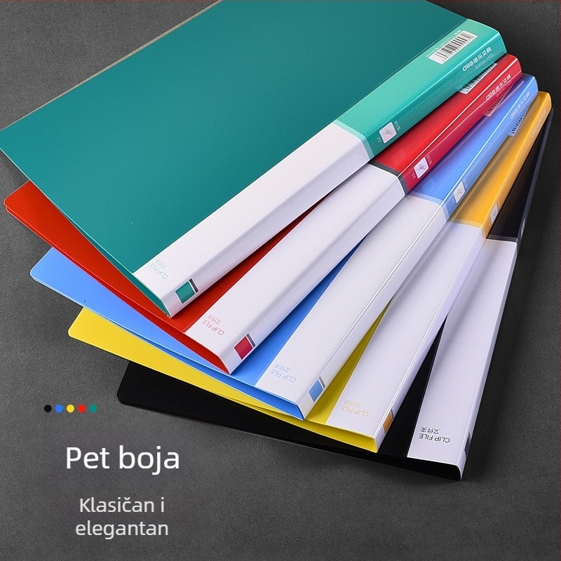 PP mapa za dokumente sa zatvaračem – modeli 1103/1104, Jednostrani/Dvostruki stezaljka, Otisak logotipa, Mogućnost prilagodbe