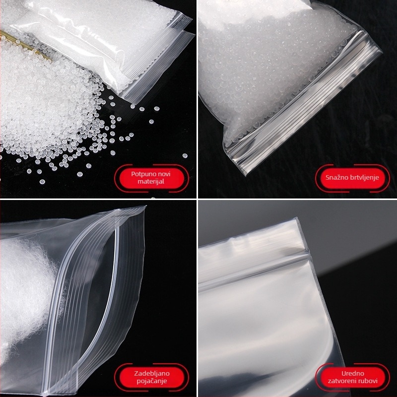 Samozatvarajuća vrećica za pakiranje od PE plastike, prilagodljiva obrada, unutarnje pakiranje, nosivost 3500