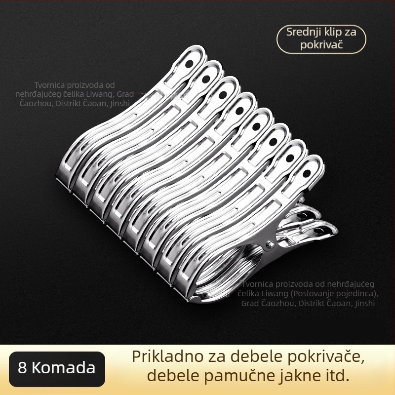 Klip za sušenje rublja, nehrđajući čelik, model A2715, nepreklopiva, 100 komada