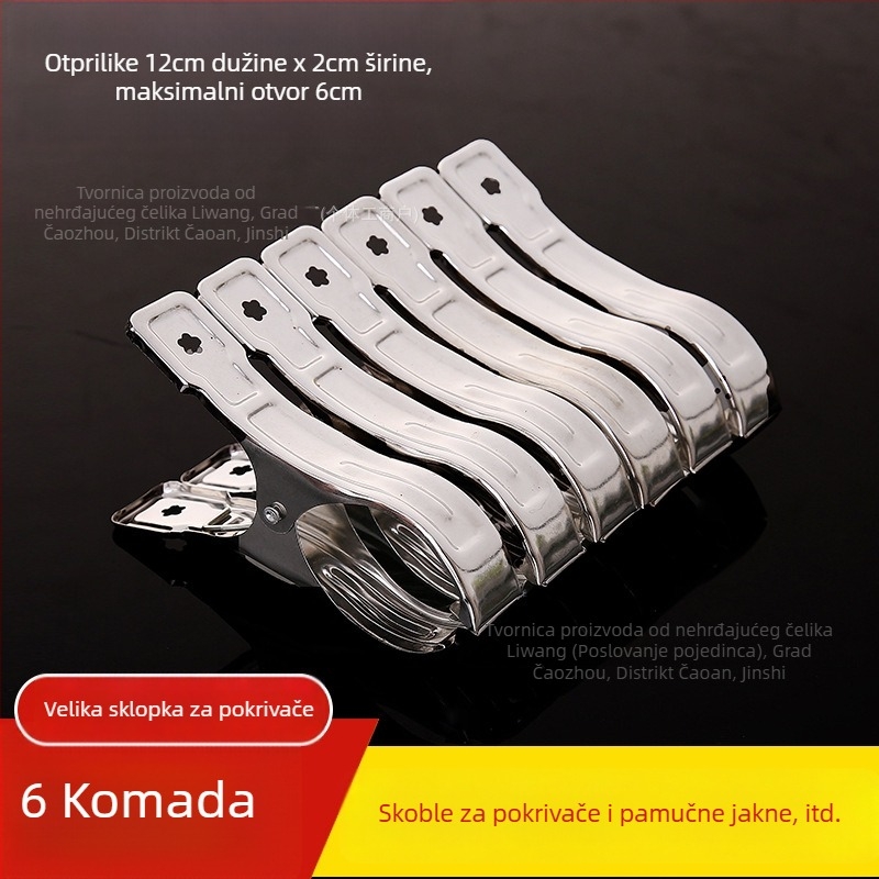 Klip za sušenje rublja, nehrđajući čelik, model A2715, nepreklopiva, 100 komada