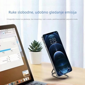 Okrugli metalni prsten za telefon s 360° rotacijom i sklopnim dizajnom, univerzalni stražnji ljepljivi nosač za telefon s mogućnošću prilagođenog logotipa
