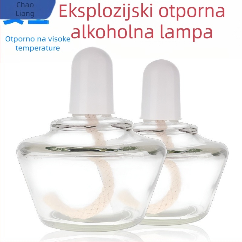 Eksplozijski otporna staklena alkoholna lampa s knotom i poklopcem, laboratorijski grijački instrument na trokutnoj postolji
