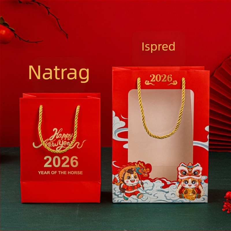 Poklon torba od papira s prozirnim prozorom + Porijeklo: Yiwu, Zhejiang; Tehnika izrade: kolor tisak; Tisak logotipa: dostupan; Dostupnost: gotove veličine + prilagodba; Materijal: bijeli karton