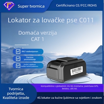 GPS lokator za pse - 4G GPS, IP67 vodootporan, ugrađena antena, elektronička ograda s kartom u stvarnom vremenu, trajanje baterije 50 h