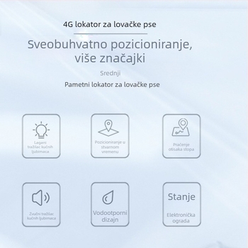 GPS lokator za pse - 4G GPS, IP67 vodootporan, ugrađena antena, elektronička ograda s kartom u stvarnom vremenu, trajanje baterije 50 h