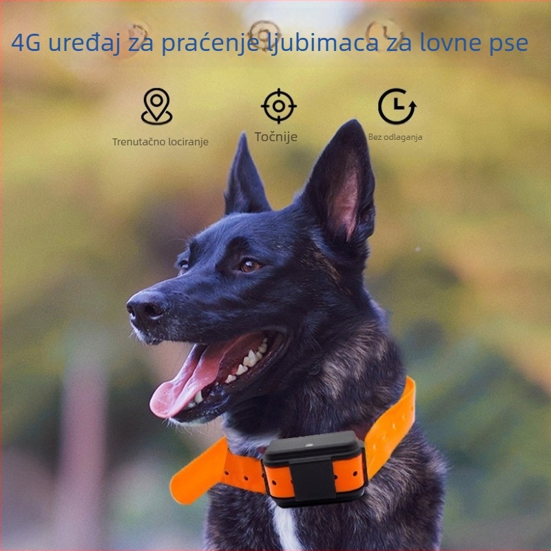 GPS lokator za pse - 4G GPS, IP67 vodootporan, ugrađena antena, elektronička ograda s kartom u stvarnom vremenu, trajanje baterije 50 h