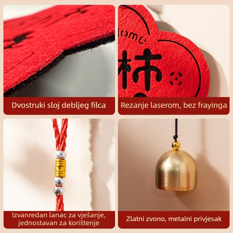 Privjesak od netkane tkanine s tekstualnim uzorkom, Lin sheng, za kineski Dan zaljubljenih