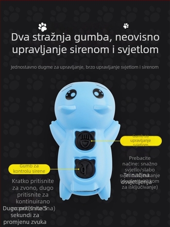 Dječje prednje svjetlo za bicikl, punjivo, visokoučinkovita LED, klaxon i zvono, pričvršćivanje remenom