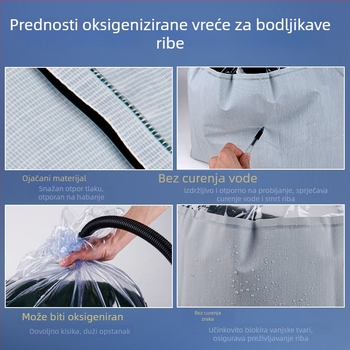 Vrećica za oksigenaciju i prijevoz živih riba, debela plastična vrećica, ambalaža za mlađe i žive ribe, dnevni kapacitet 50 000