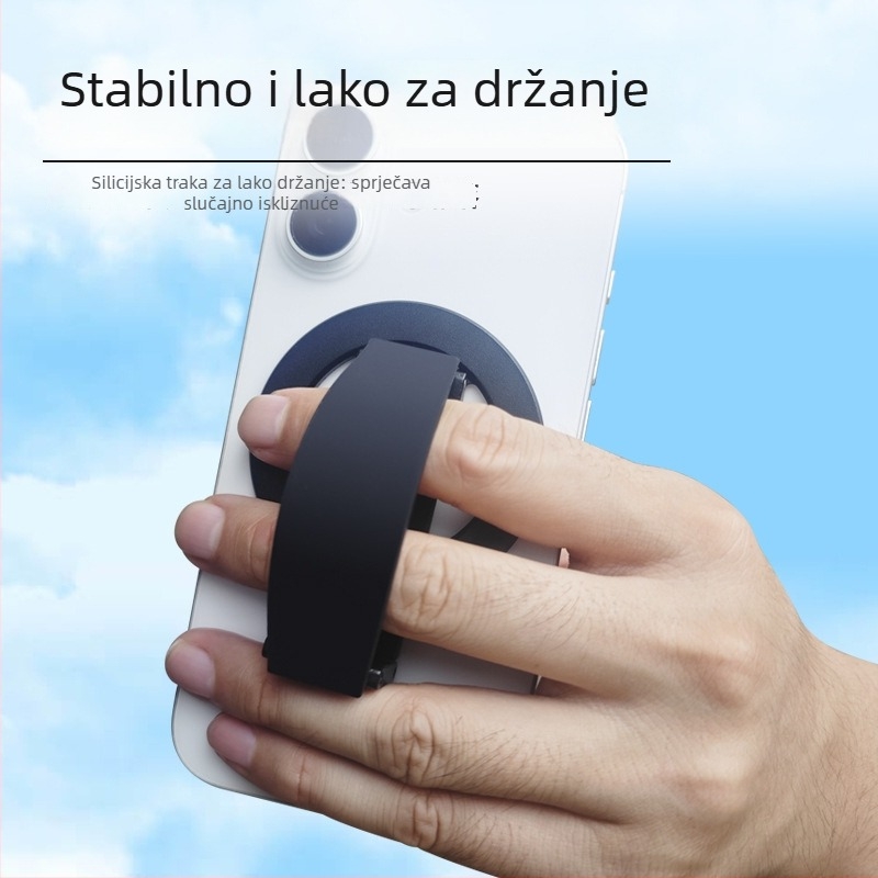 Držač za telefon s rotirajućim magnetskim prstenom i silikonskom narukvicom od aluminijske legure