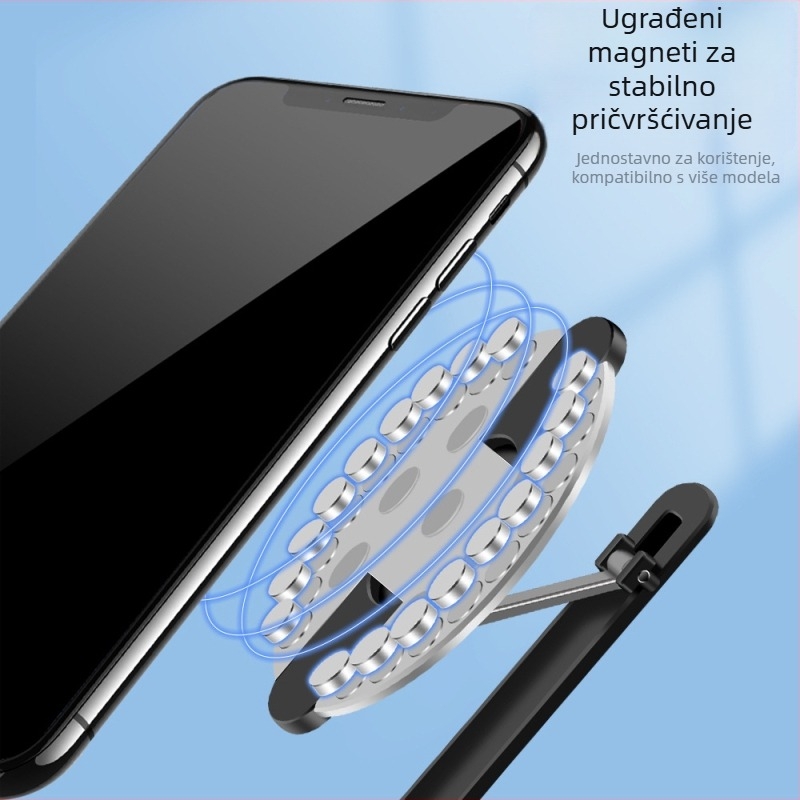 MagSafe bežični nosač za punjenje od aluminijske legure, teleskopskog sklapanja, magnetskog prianjanja i rotirajućeg držača, za auto i stolno korištenje
