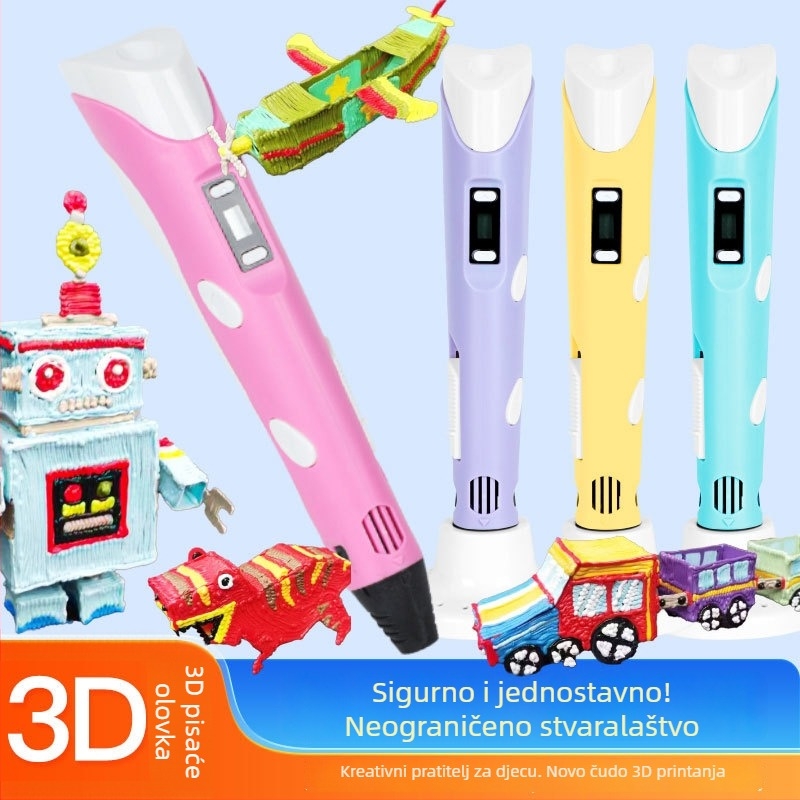 Dječja 3D pisaća olovka – visoka temperatura, ABS materijal, DIY-prijateljska, Pai ah bear, uzrast 7–14 godina