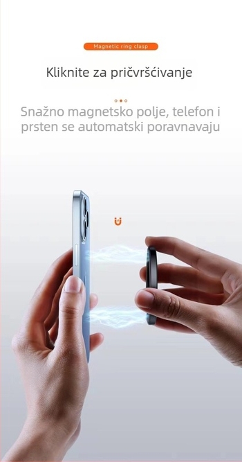 Bežični nosač za telefon s magnetskim prstenom – iLYQ, Model 053101, Materijal: plastika + cinkova legura + magnet