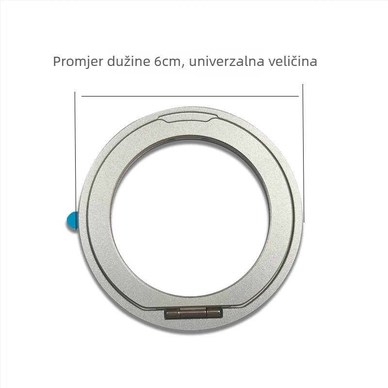 Držač za telefon s prstenom i 360° rotacijom, stolna horizontalna/vertikalna podrška, sklopivi magnetski držač, aluminijska legura, univerzalni model