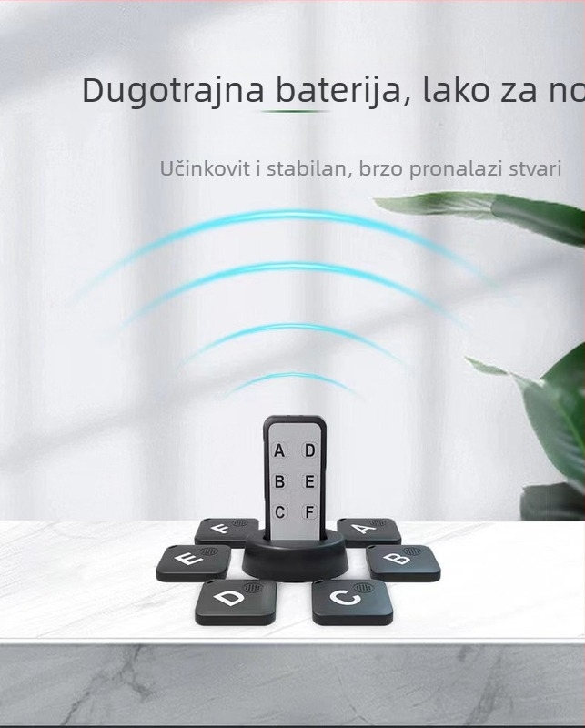 Unutarnja tražilica predmeta One to Six, Bluetooth 5.3, domet 40 m, baterija 190 mAh, dimenzije 84×33×7.5 mm