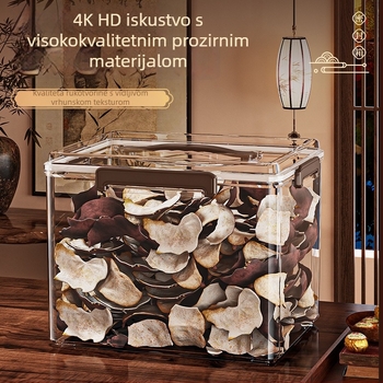 Prozirna kutija za pohranu, zatvorena, otporna na vlagu, stolni organizator, 30–40 L, plast