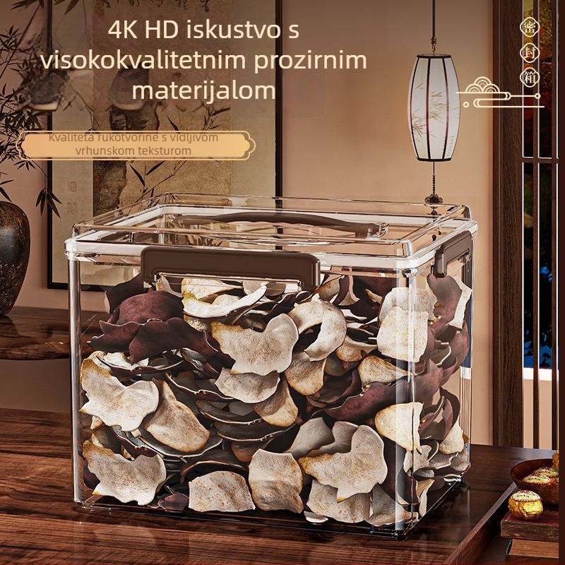 Prozirna kutija za pohranu, zatvorena, otporna na vlagu, stolni organizator, 30–40 L, plast