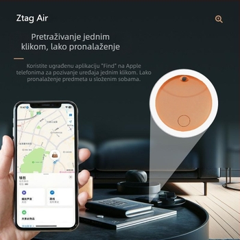 Ztag Air Ztag_11B Mini Inteligentni Tracker Protiv Gubljenja za Novčanik i Ključeve, s MFI Certifikatom, Kompatibilan s Find My na iOS-u, Domet 50 m, PC Kućište