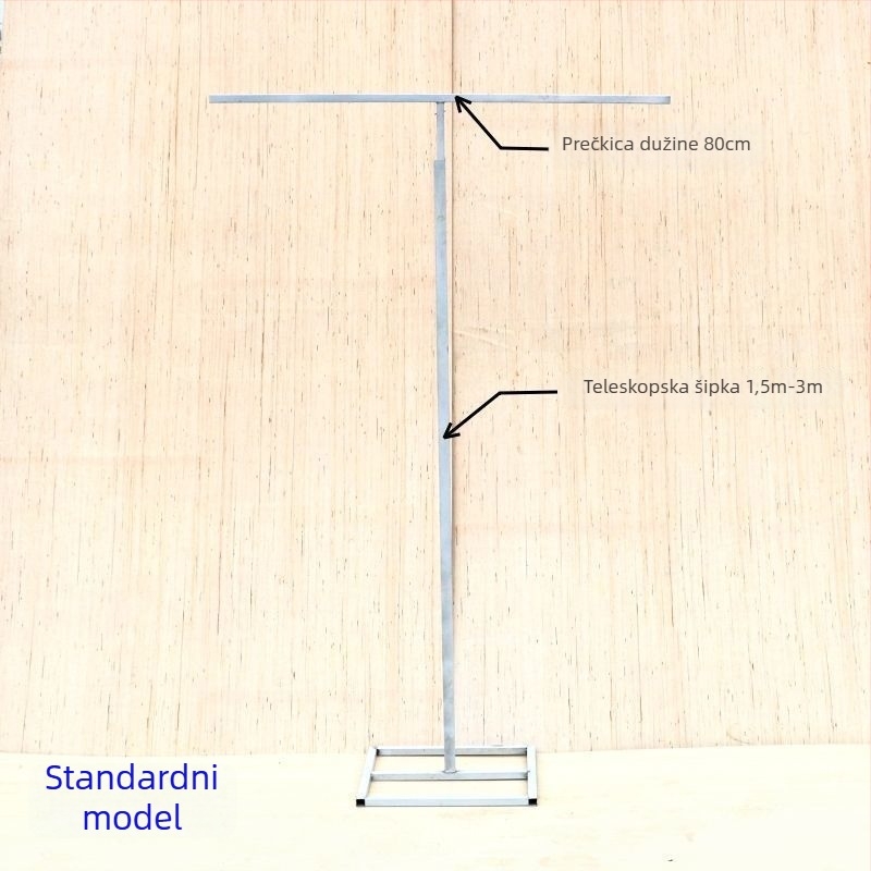Željezni teleskopni nosač pozadine za vjenčanje s gazastom zavjesom, T-oblik nosača