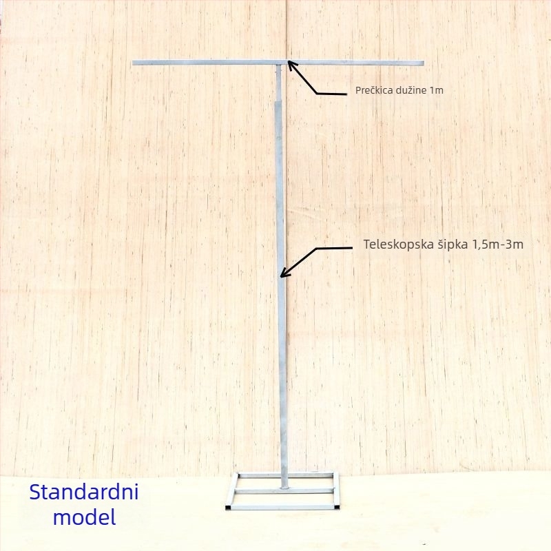 Željezni teleskopni nosač pozadine za vjenčanje s gazastom zavjesom, T-oblik nosača