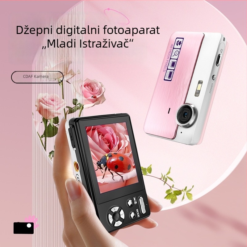 Amkov početna digitalna kamera (8 MP CMOS senzor, maksimalna rezolucija 24 MP, 2,4 inča LCD, 16x digitalni zoom, elektronička stabilizacija slike)
