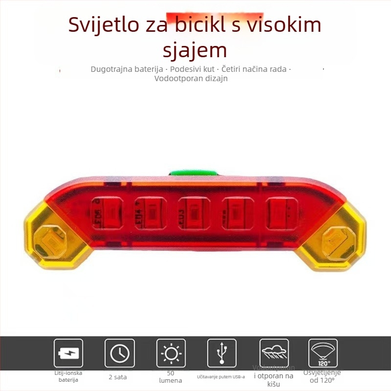 Set stražnje svjetiljke za planinski bicikl s USB punjenjem za noćnu vožnju Yihao