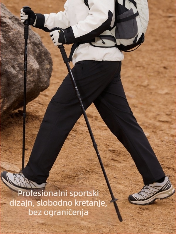 Gray Shell muške planinske hlače, poliester, jednobojne, duge hlače, prikladne za zimu, proljeće i jesen