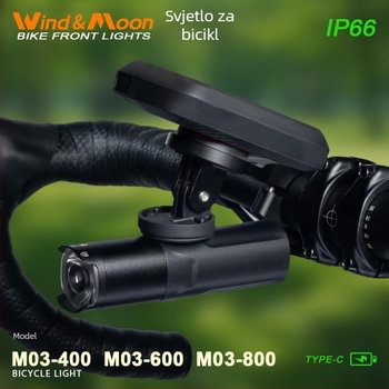 Prednje svjetlo za bicikl, serija M03, Type-C punjenje (Wind-moon/Watt)